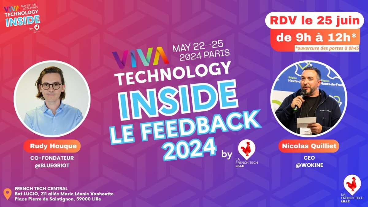 Affiche du VivaTech Inside, le feedback 2024, à la French Tech Central de Lille