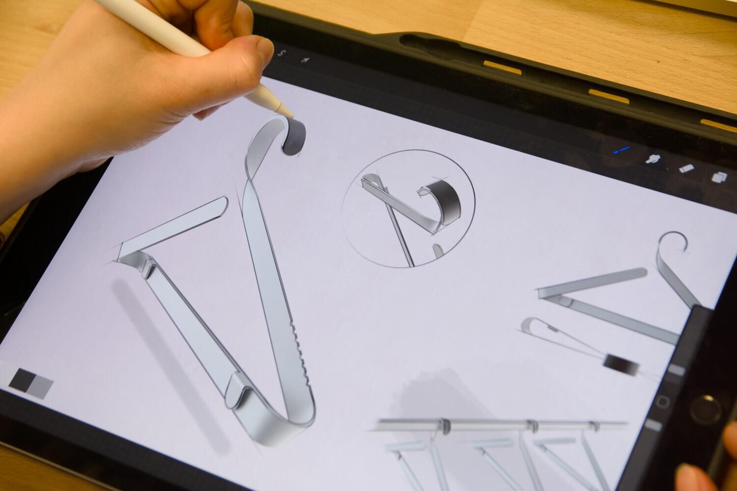 Recherche de forme sur tablette