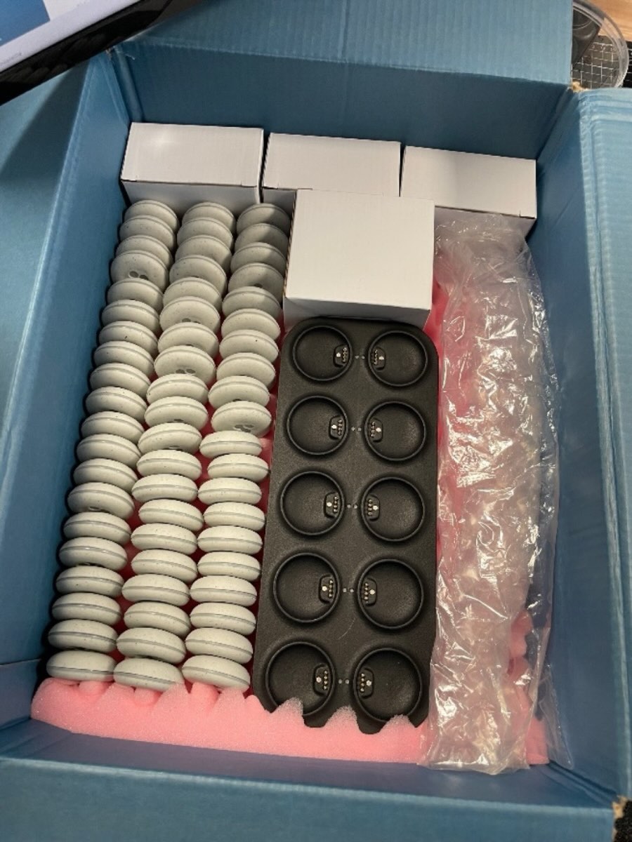 Runes et socles calés dans leur colis, prêts à partir pour Paris